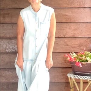 Free people Charlie Drop Waist Denim Maxi Dress S NWOT